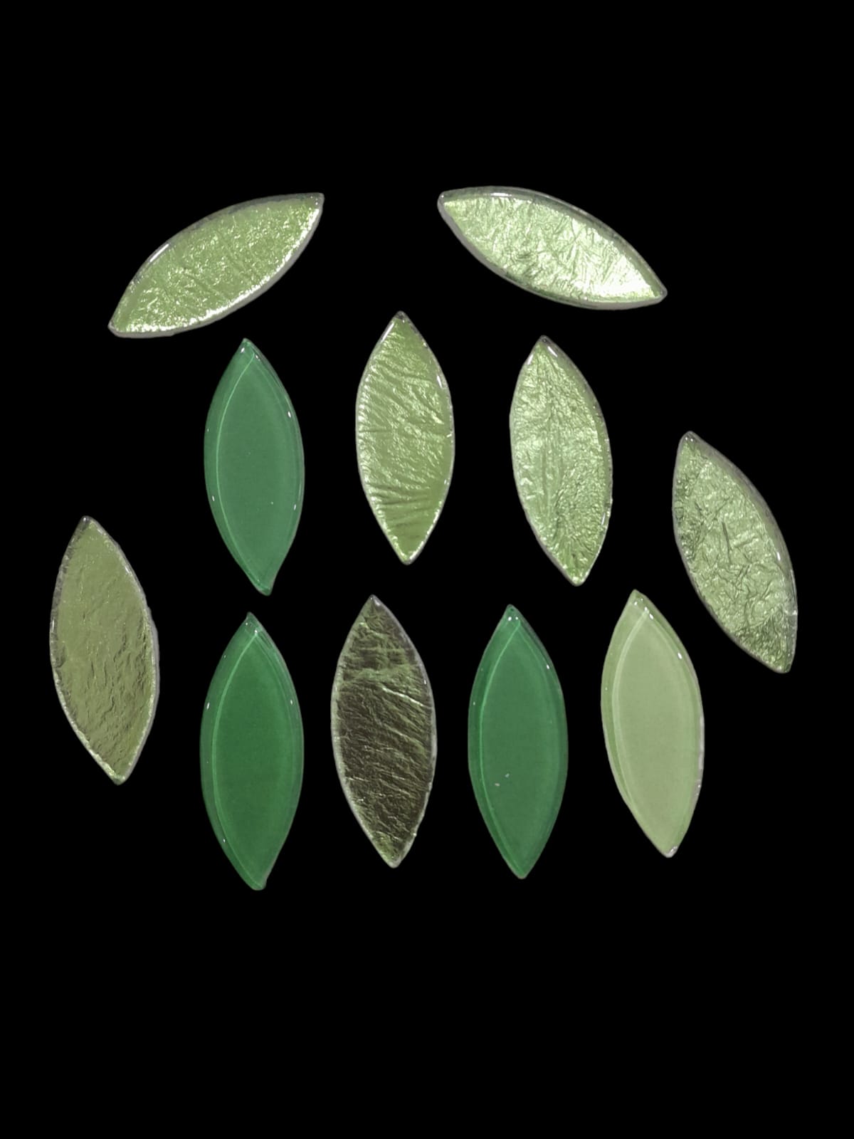 Green Theme Eye Glass Mosaic - Set of 12