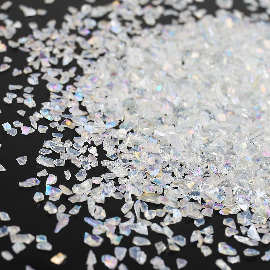 Clear Holographic Glass Chips - 10g