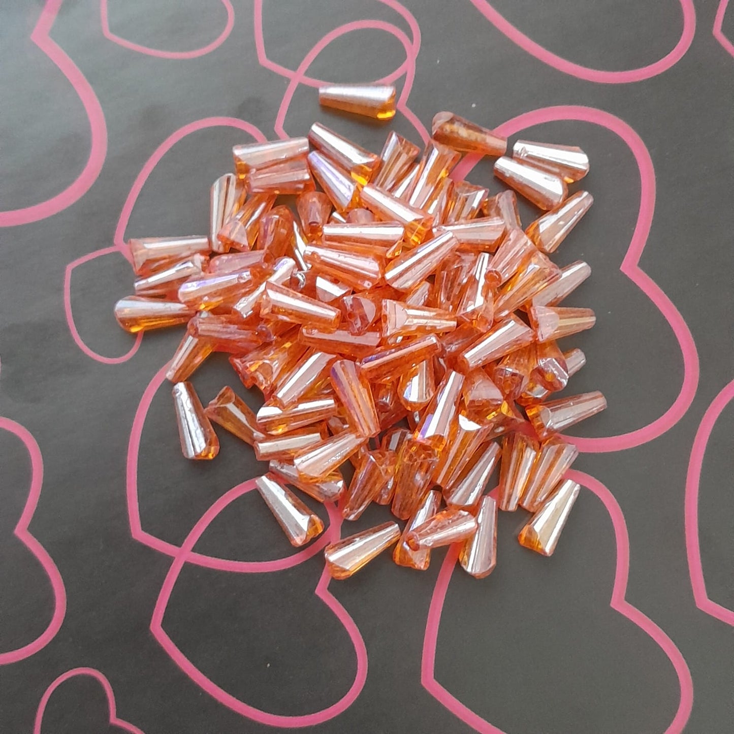 Crystal Cone Tube Beads