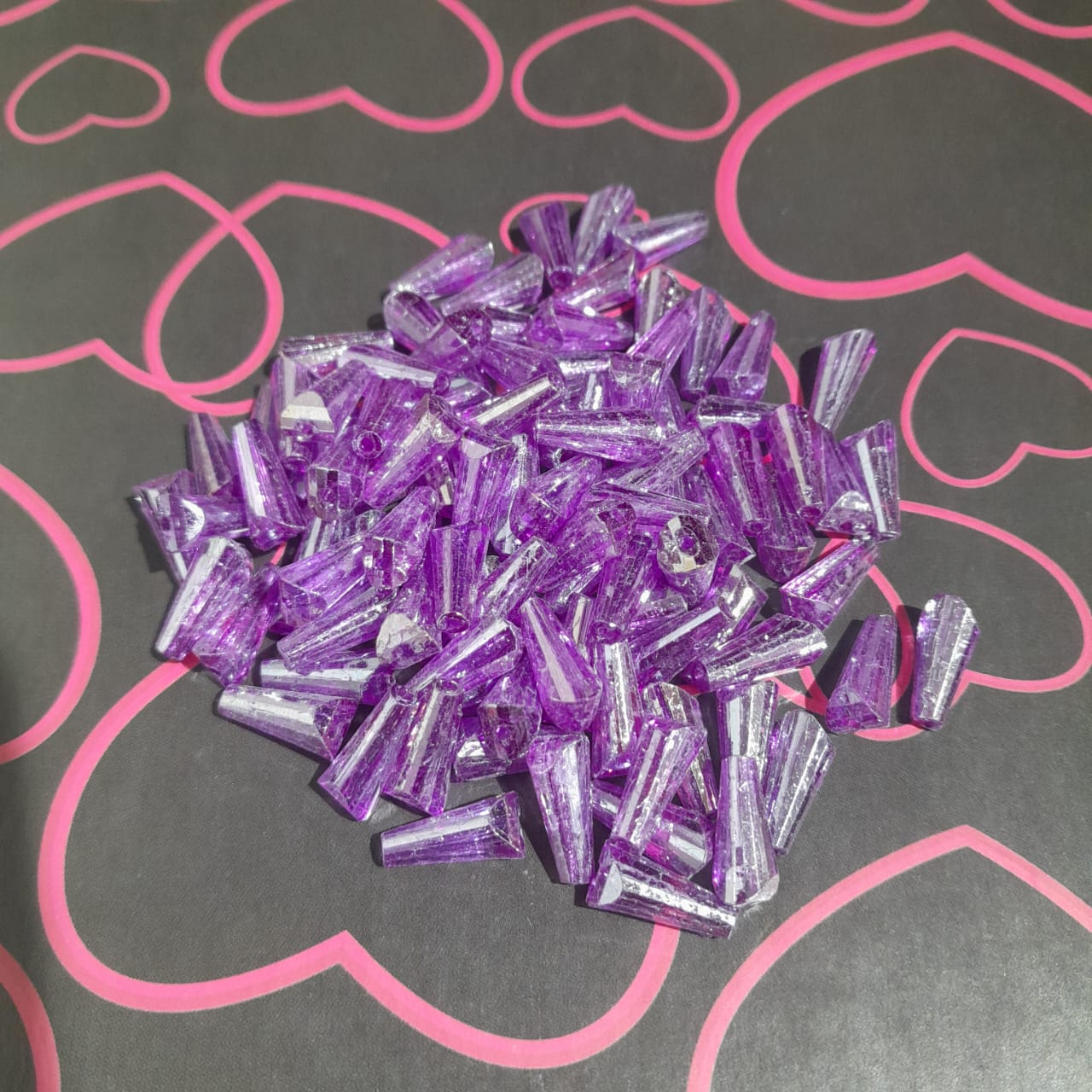 Crystal Cone Tube Beads