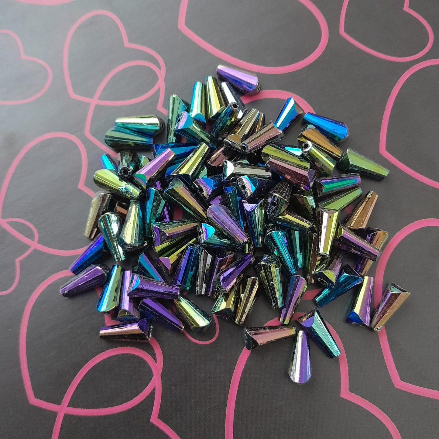 Crystal Cone Tube Beads