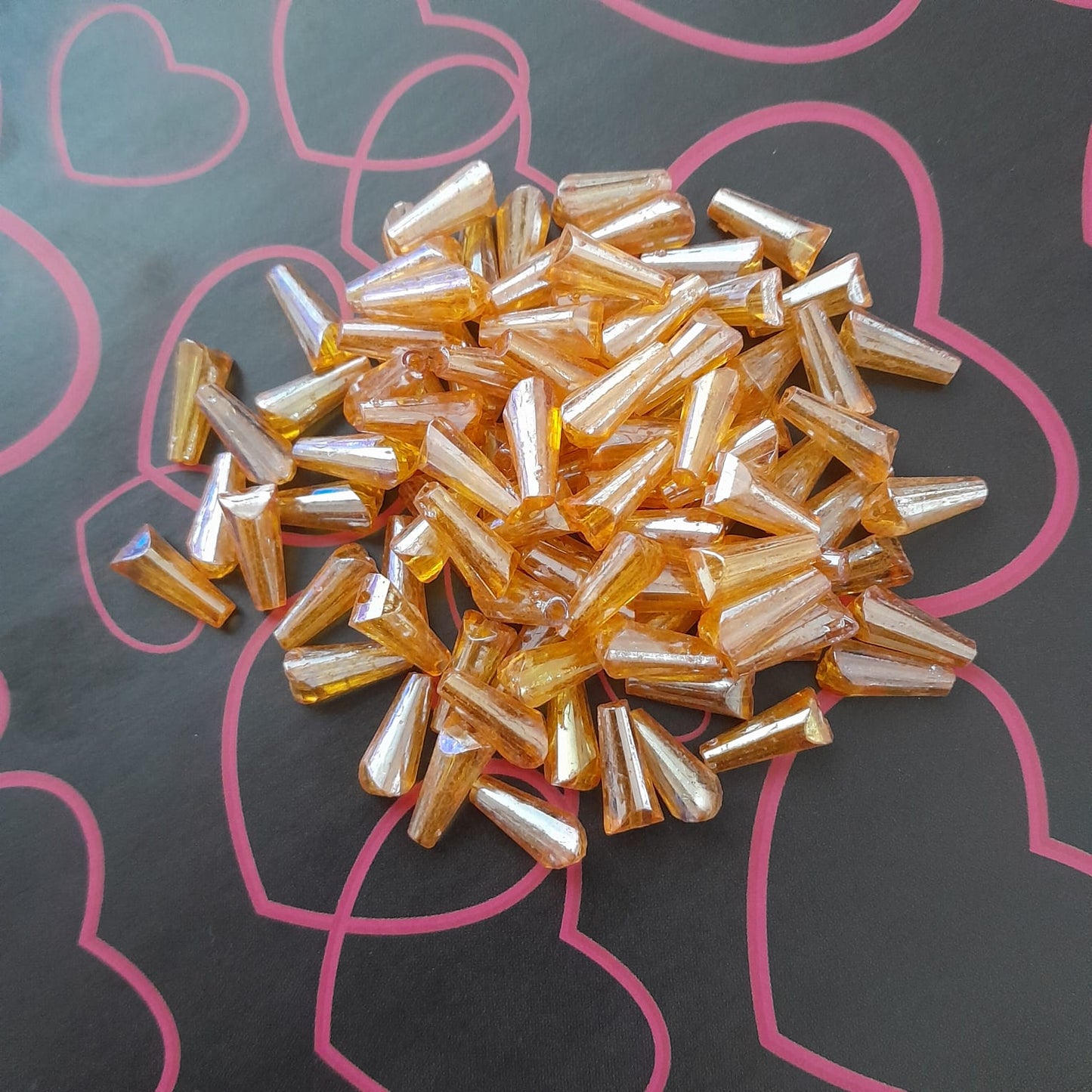 Crystal Cone Tube Beads