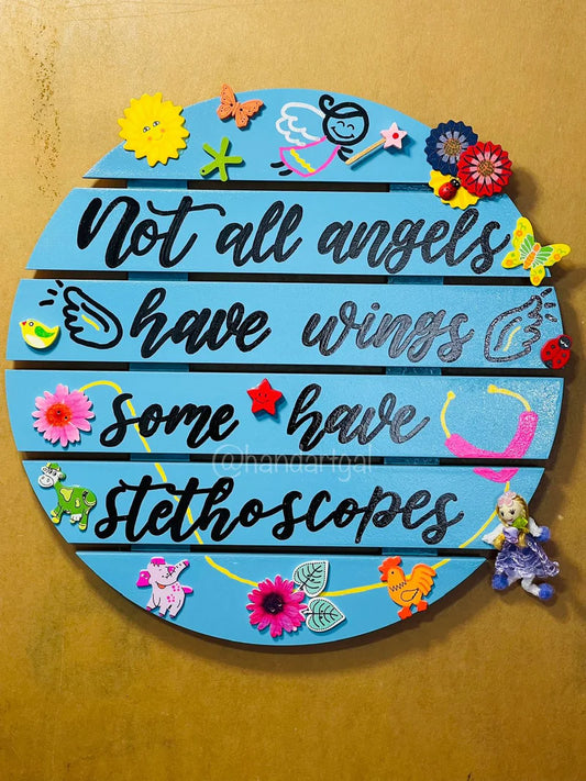 Wooden Round Cut Wall Plate - 14"