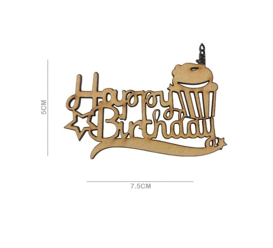 MDF Cut - Happy Birthday Cake