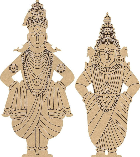 Pre Marked MDF Cutout - 10" - Shree Vitthal and Rukmini