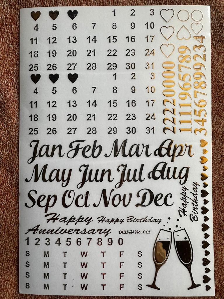 metallic Embossed stickers