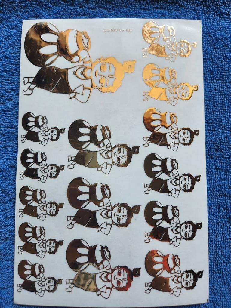 metallic Embossed stickers