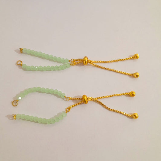 Green Crystal bracelet back chain - Set Of 2