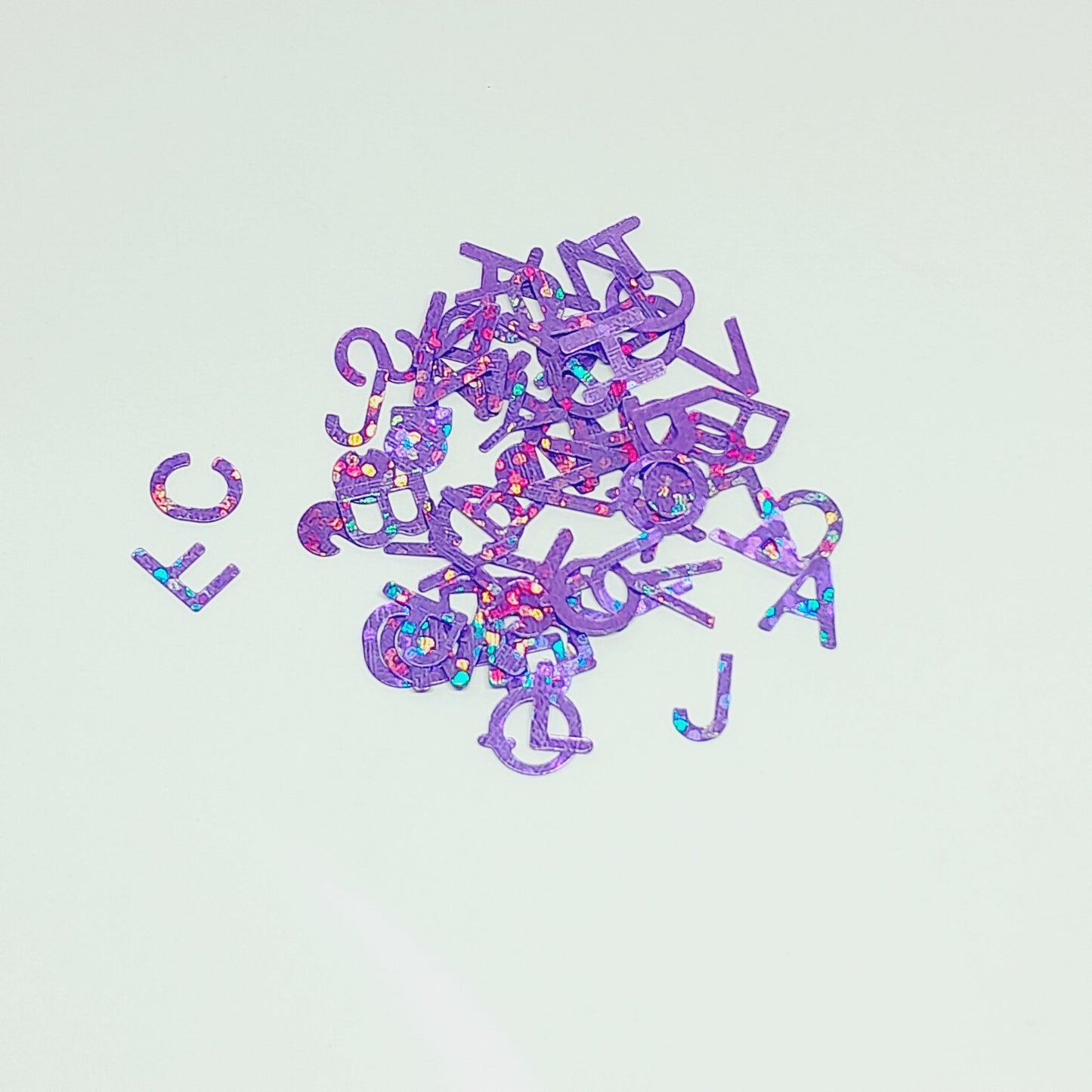 Alphabet Shape Holo Glitter