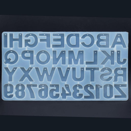 Alphabets & Numbers Mold | With Keychain Hole