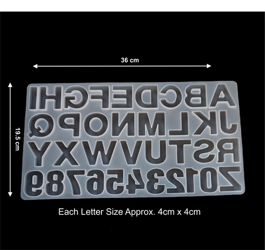Silicone Alphabets & Numbers Mold | Without Keychain Hole Silicone Mold Bestow Charms