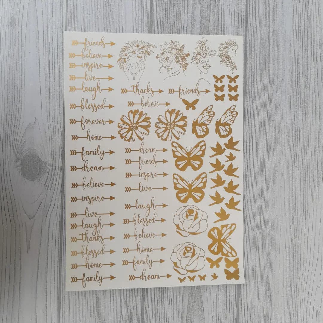 Cut and Add Metallic Print Stickers Bestow Charms