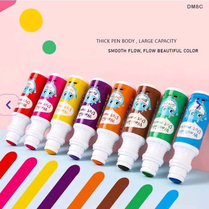 Dot Markers - 8 Colors - 60ml each