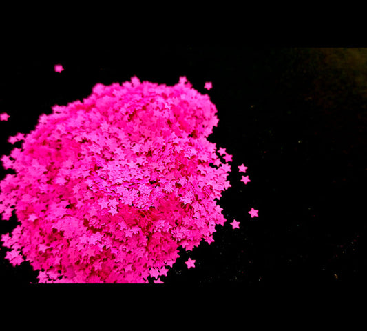 Fluorescent Pink Stars - 20gms Bestow Charms