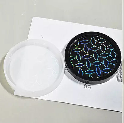 Holographic Round Trinket Tray Mold 8cm Diameter Set of 4 Bestow Charms