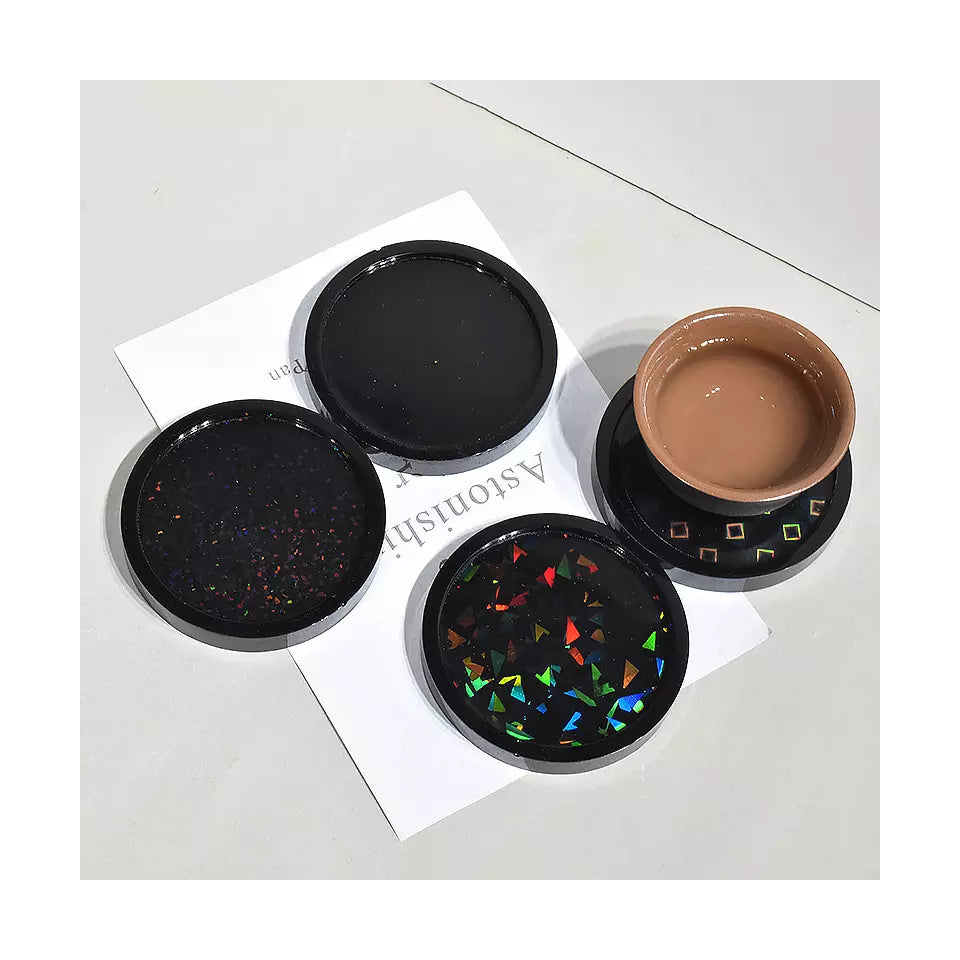 Holographic Round Trinket Tray Mold 8cm Diameter Set of 4 Bestow Charms