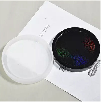 Holographic Round Trinket Tray Mold 8cm Diameter Set of 4 Bestow Charms