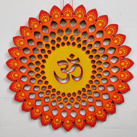Designer Round Om Wall Plate - 15"