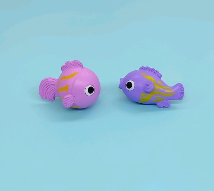 Purple fish  miniature - set of 2