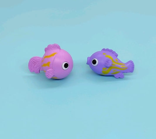 Purple fish  miniature - set of 2
