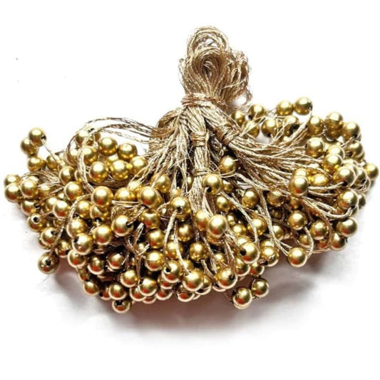 Small golden bead bunch - set of 10