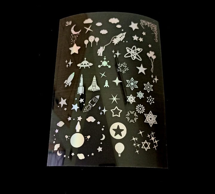 Space Holographic Stickers | Cut and Paste Holographic Stickers | A5 Size Bestow Charms