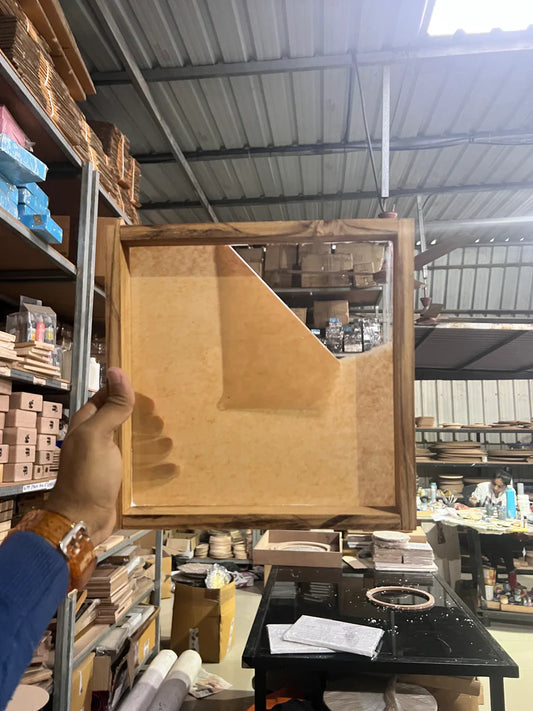 Teakwood Frame With Acrylic Base - 12x12