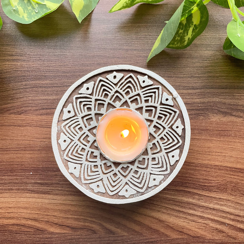 Wood Block Tea Light Holder